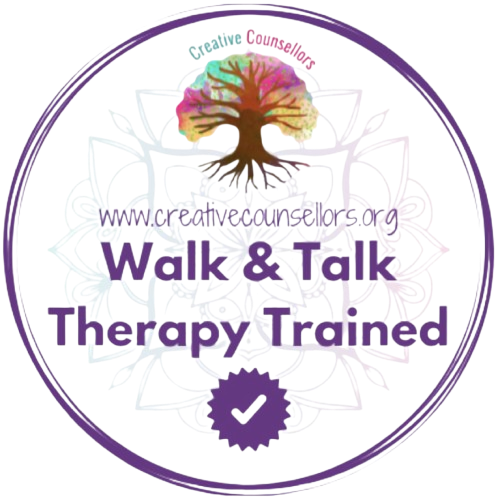 Creative Counsellors Walk & Talk Therapy trained badge.